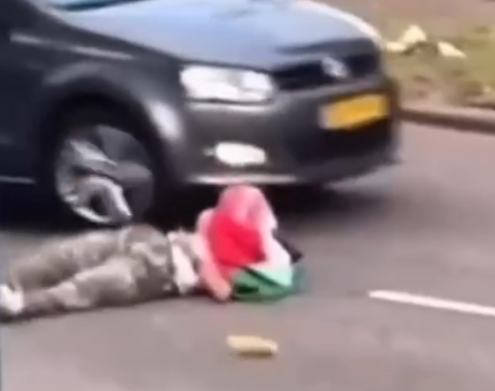 Homem com bandeira palestina é atropelado em manifestação na Holanda